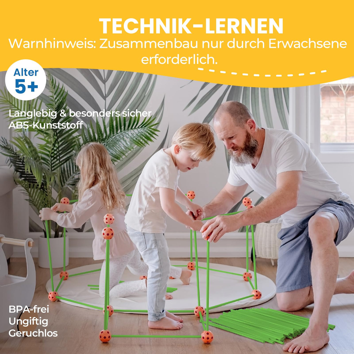 Tiny Land DIY Höhle Kinder Konstruktionsspielzeug Outdoor Spielzeug für 5+ ahre alt Junge & Mädchen - 130PCS Kreatives Bauset Für Kinder Höhle Bauen Indoor