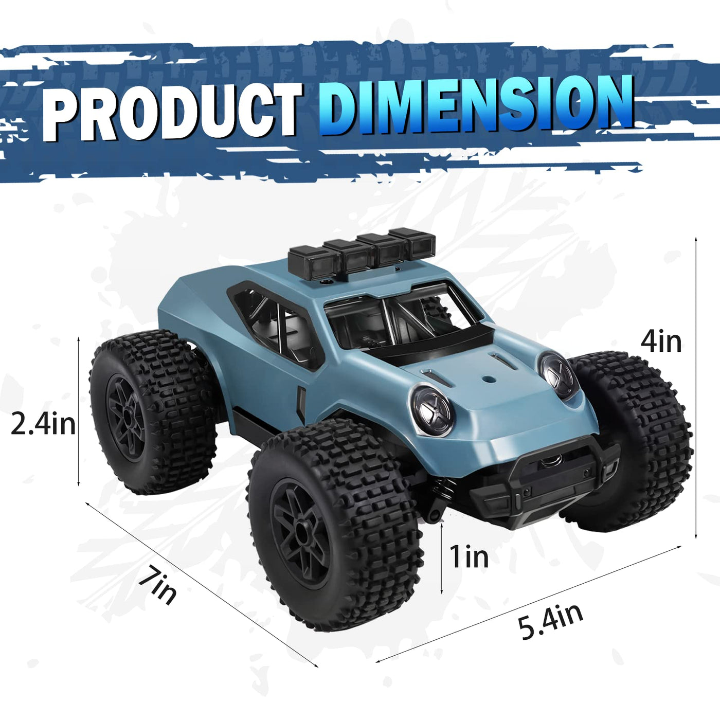 Kizeefun Ferngesteuertes Auto, 2.4Ghz 1/20 RC Auto Geländewagen 20 km/h Alle Gelände, Elektrisches Spielzeug, Offroad mit 2 AKKU 50min Spielzeit und LED Scheinwerfer, Geschenk für Kinder