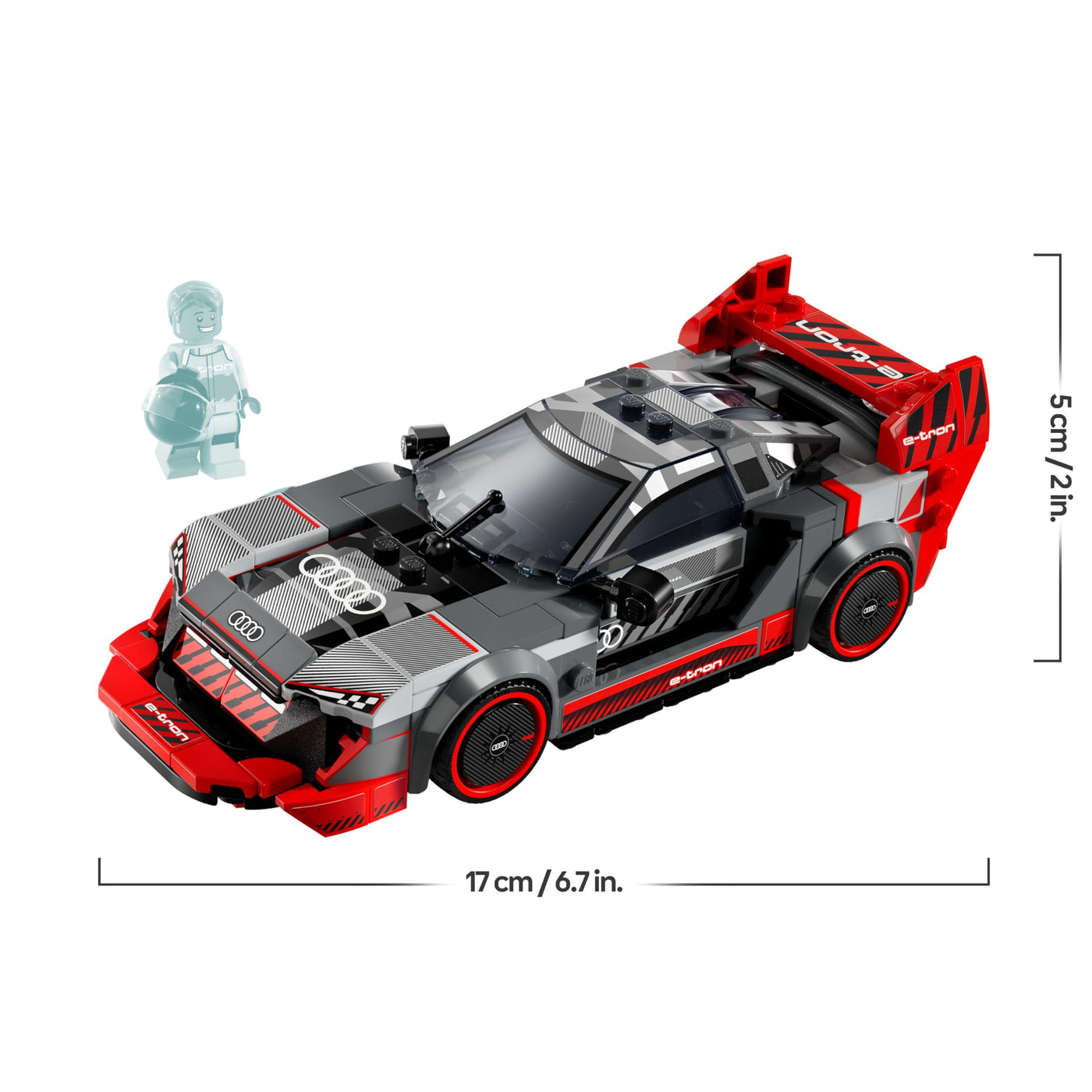 LEGO Speed Champions Audi S1 e-tron Quattro Rennwagen Set mit Auto-Spielzeug zum Bauen, Spielen und Ausstellen, Modellauto für Kinder, Geschenk für 9-jährige Jungs und Mädchen 76921