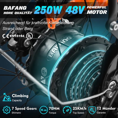 KAISDA 20" E Bike Elektrofahrräder mit 250W Motor 70Nm 48V 15Ah Li-ion Akku Bis 120km Distanz, E-Bike Klapprad mit APP und 7-Gang, 4" Fettreifen Alu E-Fahrrad Für Erwachsene (Rot)