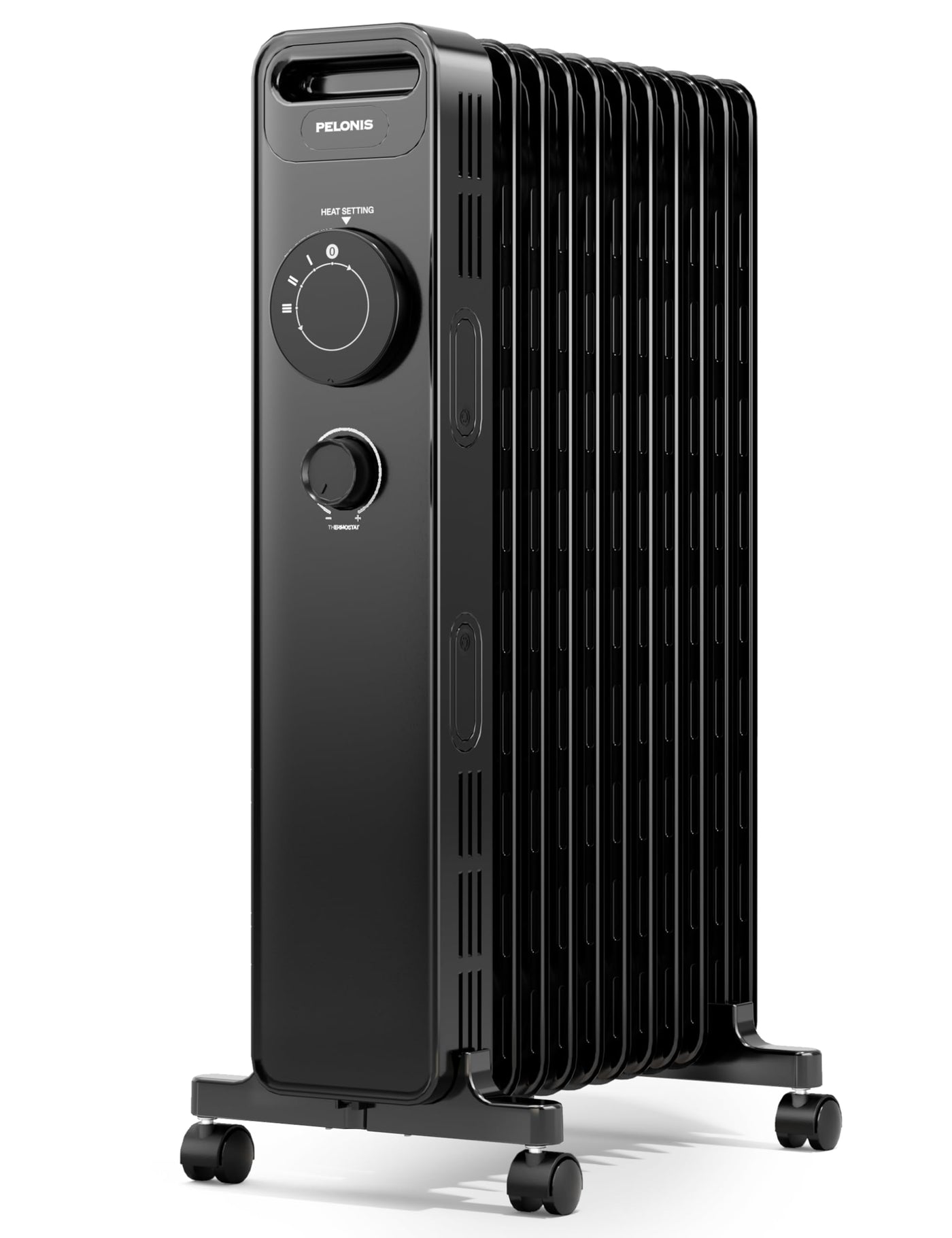 PELONIS Ölgefüllter Heizkörper mit einstellbarem Thermostat, Elektrischer Heizkörper mit 3 Wärmestufen, einstellbarem Thermostat, Kipp- und Überhitzungsschutz, Energieeffizient - 2,3kW 21m²