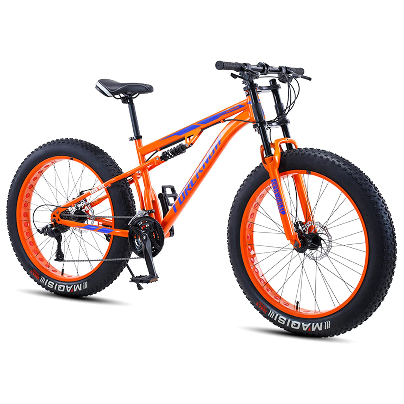 Wmmner Mountainbikes mit Doppelfederung mit Doppelscheibenbremse für Erwachsene, Männer, Frauen, 26/24 Zoll (66/61 cm), rutschfestes Mountainbike, Karbonstahl, Wanderrad