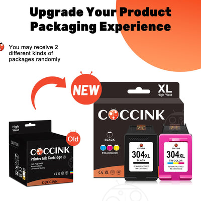 COCCINK 304XL Druckerpatronen für HP 304 XL für DeskJet 2600 2620 2630 2655 3700 3720 3730 3755 3764 Envy 5010 5020 5055 5052 AMP 100 120 125 130 Wiederaufbereitete Patronen(1 Schwarz 1 Farbe)
