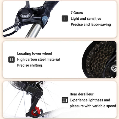 Fahrräder Mit 7-Gang-Antrieb, Faltrad Für Erwachsene, V-Bremse, Rahmen Aus Kohlenstoffreichem Stahl, Mountainbike, Urban Commuter Stadtfahrrad