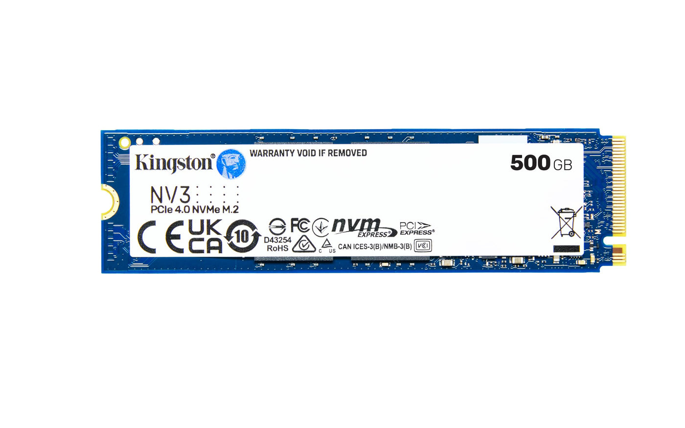 Kingston NV3 NVMe PCIe 4.0 Interne SSD 500GB M.2 2280-SNV3S/500G