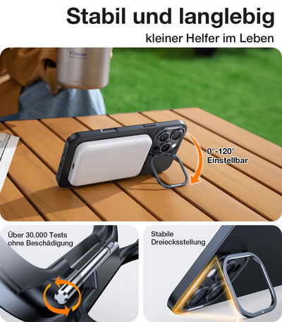 TORRAS Ultra Dünn für iPhone 16 Pro Hülle für MagSafe [Nr. 1 Magnetkraft] Handyhülle iPhone 16 Pro Stoßfest Kratzfest & Samtiger Griff Slim Hülle iPhone 16 Pro Case mit Kamera-Ständer Schwarz