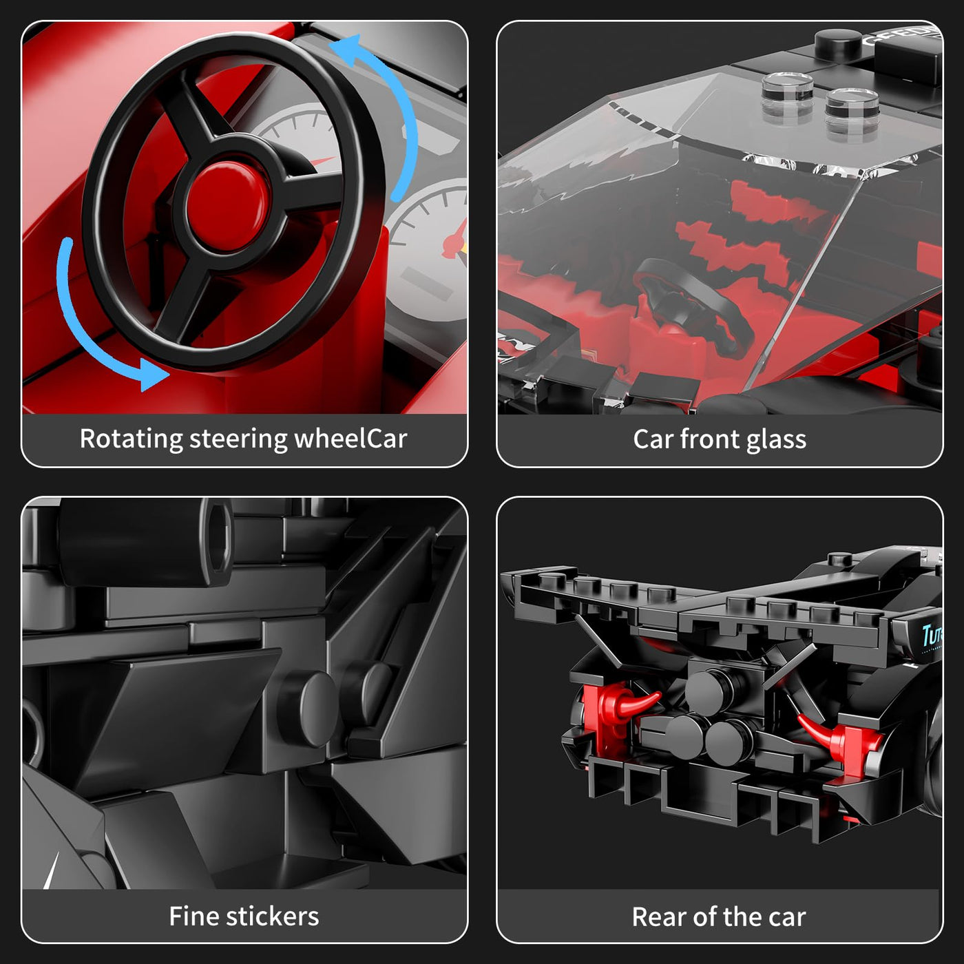 Mould King 27061 Technik Speed Champion Auto Bausteine Ei Sportwagen Klemmbausteine Rennwagen Bauspielzeug mit Acryl Vitrine Modellautos zum Sammeln (325 Teile)