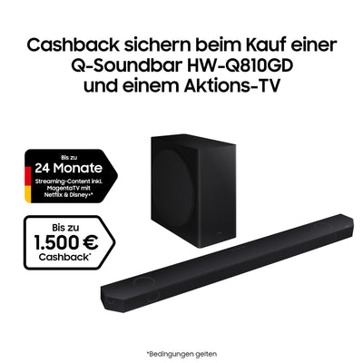 Samsung HW-Q810GD 5.1.2-Kanal Q-Soundbar für TV-Geräte, Bluetooth-Lautsprecher mit kabellosem Dolby Atmos / DTS:X, Q-Symphony, SpaceFit Sound Pro [2024]
