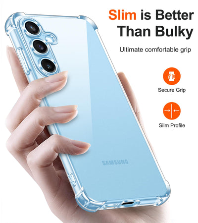 ivoler Klar Silikon Hülle für Samsung Galaxy S24 FE 5G (Nicht für Galaxy S24) mit Stoßfest Schutzecken, Dünne Weiche Transparent Schutzhülle Flexible TPU Durchsichtige Handyhülle Kratzfest Case Cove