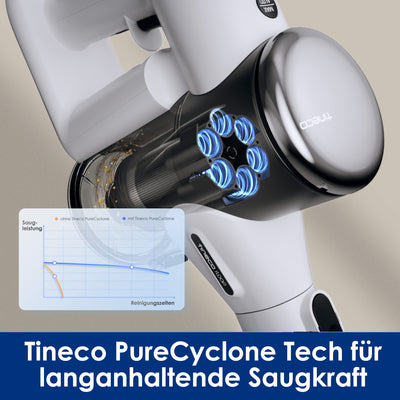 Tineco Pure ONE Air PRO kabelloser Staubsauger, ideal für Tierhaare, Multizyklon, mit Mehreren Aufsätzen, extrem leise, leistungsstarke Saugkraft, Zeitloses