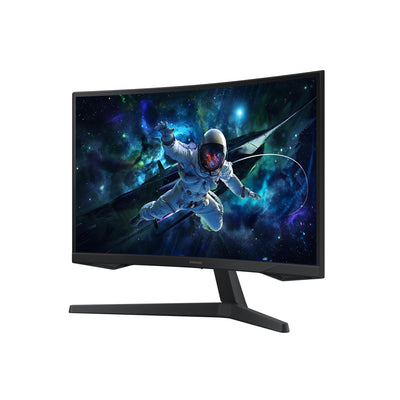 Samsung Odyssey G55C Curved Gaming Monitor, 27 Zoll, Bildschirm mit VA-Panel, 2.560 x 1.440 Pixel, 1.000R Radius, HDR10, AMD FreeSync, Bildwiederholrate 165 Hz, Reaktionszeit 1 ms (MPRT)