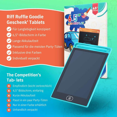 Riff Ruffle Bunte LCD Schreibtafel 6,5 Zoll, [12er Pack], Electight Zeichentafel mit Sperr-& Löschfunktion, Augenschutz-Kritzelblock Geschenke