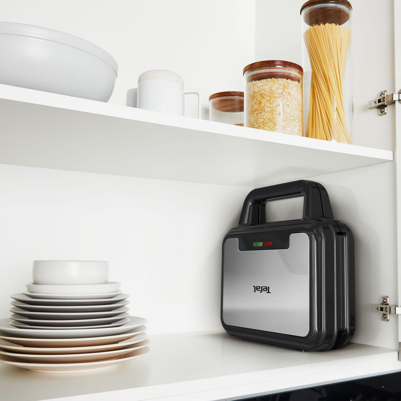Tefal Ultracompact 3-in-1 Sandwich-Waffel-Panini Kombigerät, Antihaftbeschichtung, wärmeisolierter Griff, Edelstahl/Schwarz, SW383D10
