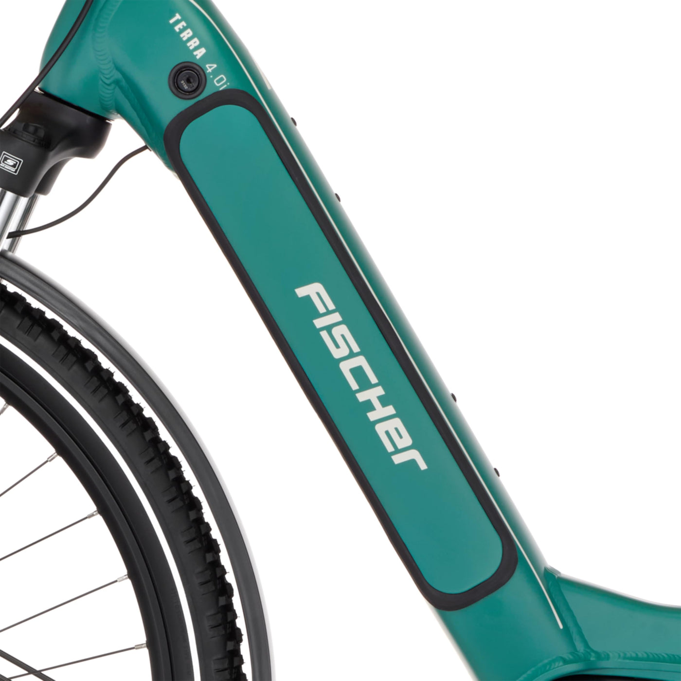 FISCHER E-Bike ATB Terra 4.0i Elektrofahrrad für Damen und Herren, RH 43, Mittelmotor 80, 36 V Akku, Adventure Green matt