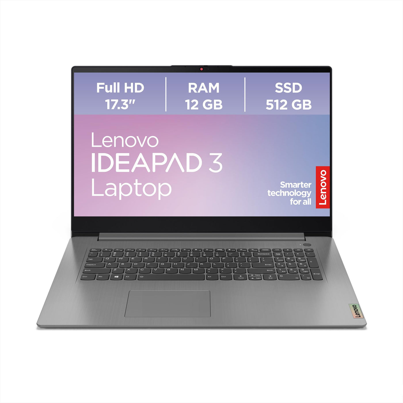 Lenovo IdeaPad 3 17ALC6 Laptop | 17.3" Full HD Display | AMD Ryzen 7 5700U | 12GB RAM | 512GB SSD | AMD Radeon Grafik | Windows 11 Home | QWERTZ | grau | 3 Monate Premium Care