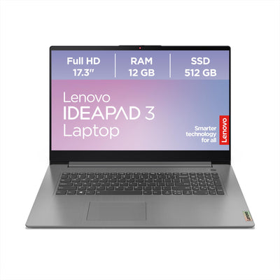 Lenovo IdeaPad 3 17ALC6 Laptop | 17.3" Full HD Display | AMD Ryzen 7 5700U | 12GB RAM | 512GB SSD | AMD Radeon Grafik | Windows 11 Home | QWERTZ | grau | 3 Monate Premium Care