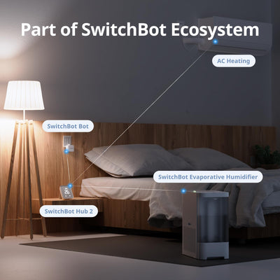 SwitchBot Luftbefeuchter, hygienische Kaltverdunstung, sehr leise 18 dB(Schneegeräusche) für Schlafzimmer mit Smart Feuchte APP & Sprachkontrolle, App-Alarm, 4,5 l-Tank, Unterstützt Alexa und Google