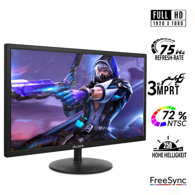 PC Gaming Monitor 21,5 Zoll Computerbildschirm 75Hz, Full HD 1920 x 1080p Business Bildschirm LED Desktop Monitor, Computer Monitor mit HDMI und VGA Anschlüssen, VESA kompatibel, Augenschutz, flimme