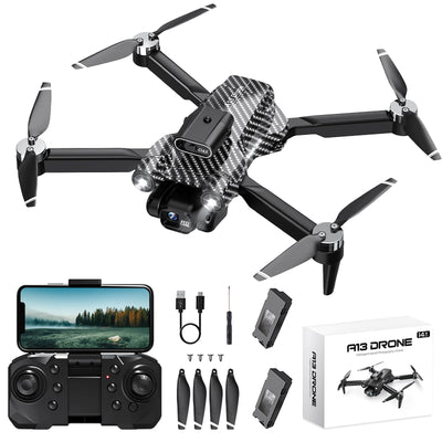 Drohne mit Kamera 4K, Mini Ferngesteuertes Flugzeug, Bürstenloser Motor 360°Flip Headless Modus WiFi 5G Bildübertragung Faltbar One Touch Start/Stop, 2 x 20 Mins Batterien, Kinderspielzeug, Schwarz