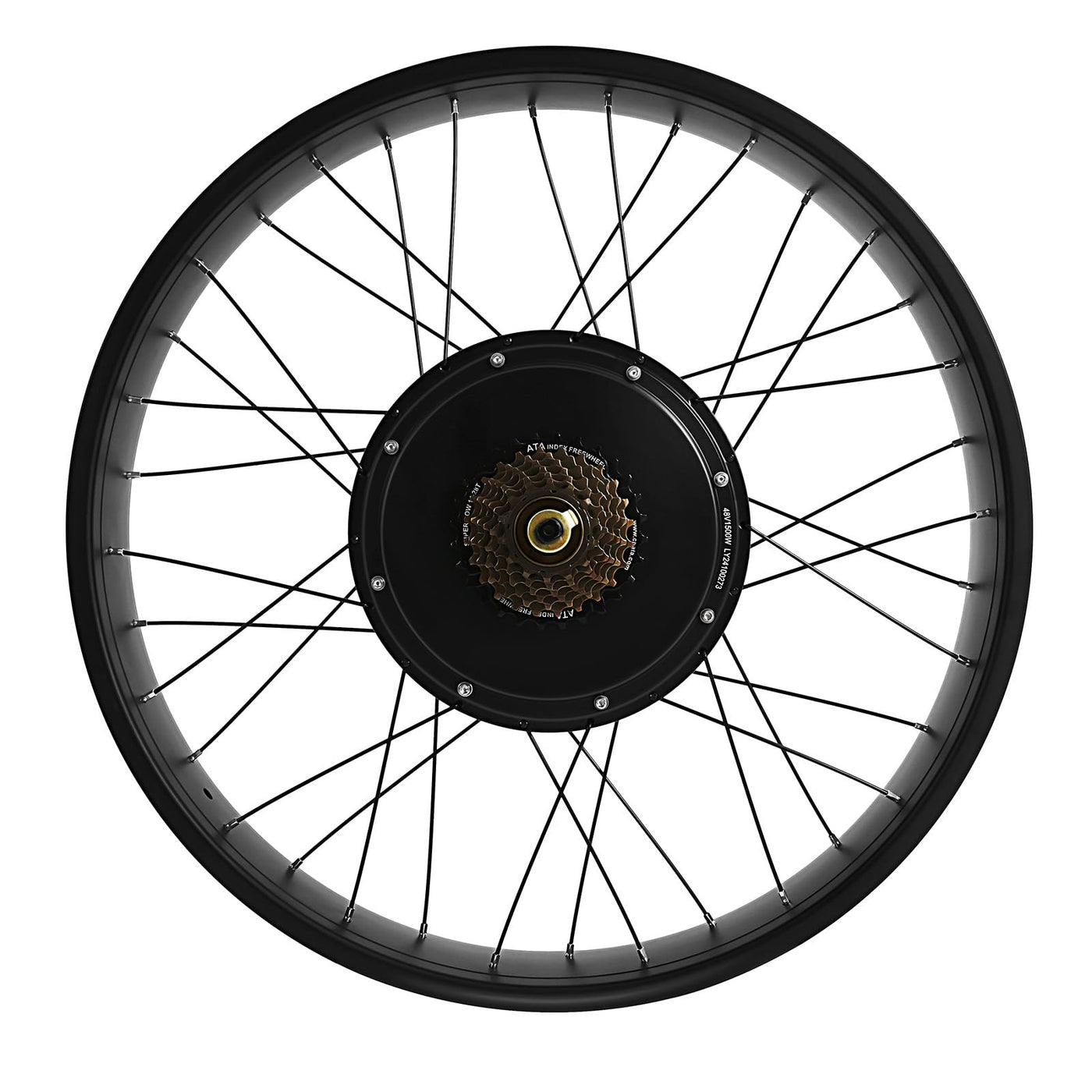 YlluySmn 26 Zoll Fat-Bike Fatbike Umbausatz 48V 1500W Hinterrad E-Bike Bürstenloser Motor Kit,Wasserdichtigkeit,Aluminium-Felge,Bremsgriffe,für den Fahrradumbau geeignet und 26x4 Zoll Reifen