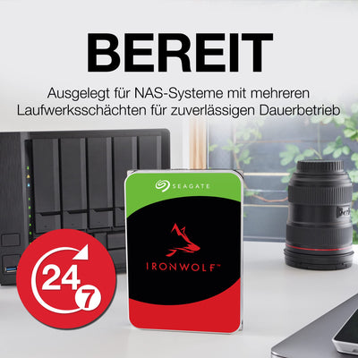 Seagate IronWolf NAS 12 TB Interne Festplatte ST12000VN0007 3,5 Zoll HDD 7200RPM 256MB SATA3 (Generalüberholt)