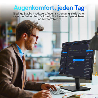 KOORUI E2412F 24 Zoll Monitor, FHD 1920 x 1080 100Hz PC Monitor, HDMI 1.4, Eye Care Bildschirm, 5ms GtG 5° bis 15° neigbar, VESA 100 x 100mm