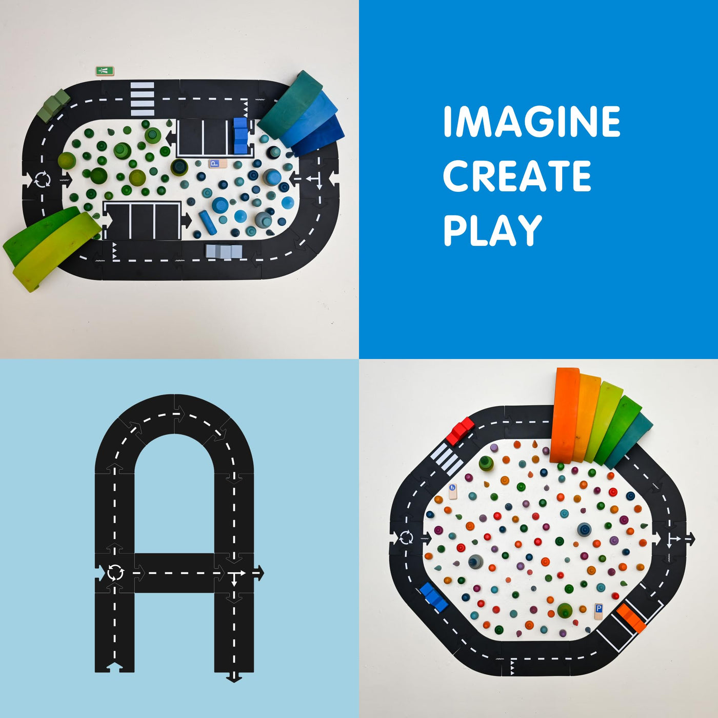 Waytoplay Expressway - Die Flexible Spielzeugstraße, 16 st. Spielen Sie mit Ihren Autos drinnen und draußen. Hergestellt in den Niederlanden