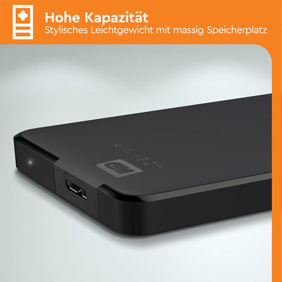 WD Elements Portable externe Festplatte 1 TB (mobiler Speicher, USB 3.0-Schnittstelle, Plug-and-Play, für Windows formatiert) Schwarz