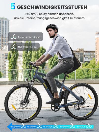 Eleglide Mopride3 E Bike, 29 Zoll E-Bike Herren Damen mit Hydraulische Scheibenbremse, 48V 12Ah Akku, 250W Motor, 120KM, APP, 7-Gang, Elektrofahrräder für Städtische Pendler und Geländereiten