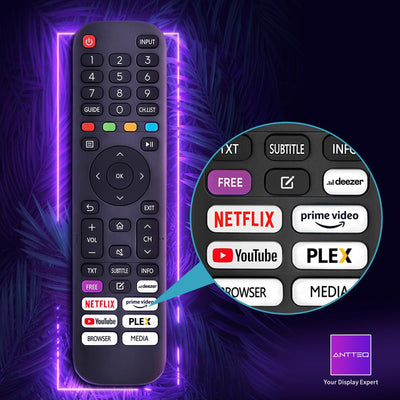 Antteq V32-AH3Q1L-BT 32 Zoll Smart TV(Fernseher 81 cm),Voice Remote Control,HD,Triple Tuner(DVB-T2/S2/C),App Store,DAZN,UVM,WiFi,Hotelmodus,2024