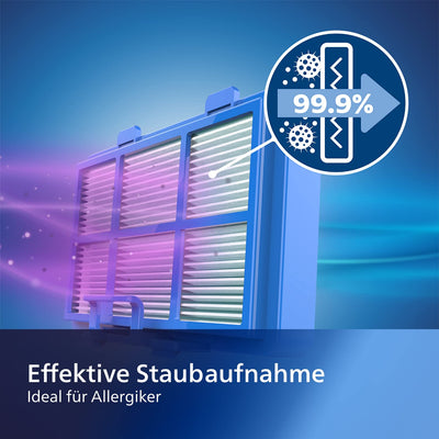 Philips Series 2000 Staubsauger mit Beutel – 900-W-Staubsauger mit Allergiefilter, 9 m Aktionsradius (FC8243/09)