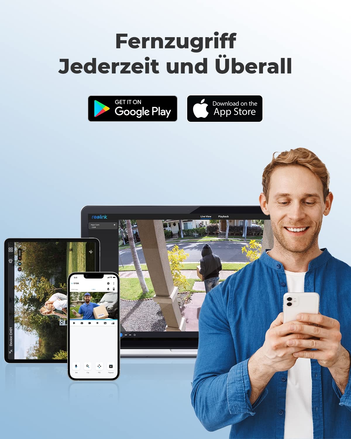 Reolink 2 Stück 4K Smarte PoE IP Kamera Outdoor mit Personen-/Autoerkennung, 8MP Überwachungskamera Aussen mit microSD Kartensteckplatz, 30m IR Nachtsicht, IP67, Zeitraffer, Fernzugriff, RLC-810A