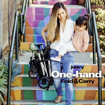 Joovy Kooper Kinderwagen, Leichter Kinderwagen, kompakt zusammenklappbar mit Ablage, grau