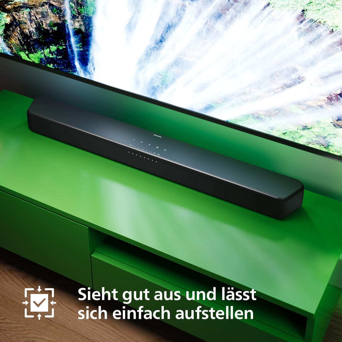 Philips TAB5309 Soundbar 2.1 mit drahtlosem Subwoofer - 2,1 Kanal 240W, DTS Virtual X, Bluetooth 5.4, HDMI ARC, optische Verbindung und USB-Konnektivität - Dunkelgrau