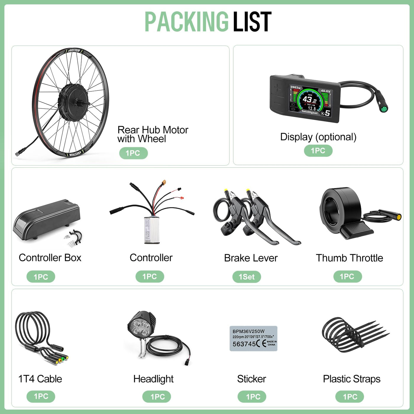 BAFANG 750W 48V G0900 Hinterradnabenmotor-Kit für 26" 27,5" 28"/29"/700C bürstenloser Hinterradnabenmotor mit optionaler Batterie und Display Hinterrad Elektrisches Fahrrad-Umrüstsatz