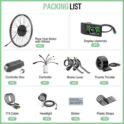 BAFANG 750W 48V G0900 Hinterradnabenmotor-Kit für 26" 27,5" 28"/29"/700C bürstenloser Hinterradnabenmotor mit optionaler Batterie und Display Hinterrad Elektrisches Fahrrad-Umrüstsatz