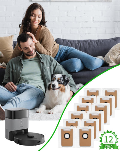 SOBEAU 12 Staubsaugerbeutel für Airrobo T20/T20+ Saugroboter， Premuim Qualität Ersatzteile Staubbeutel Zubehör für Airrobo T20 Absaugstation (12pcs)