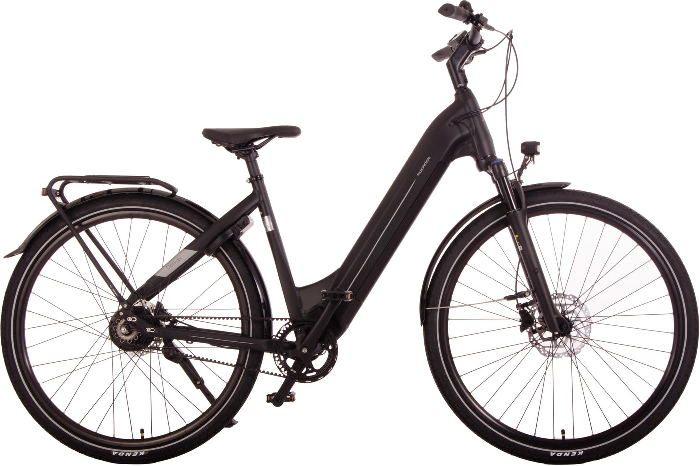 Rucanor Denver E-Bike 28″ (48 cm) – Riemenantrieb, Hydraulische Scheibenbremsen, 550 Wh Akku, matt schwarz – Damen