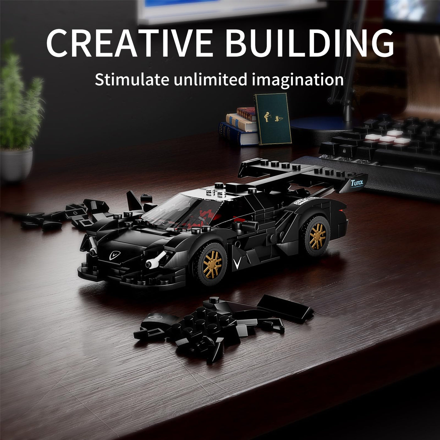 Mould King 27061 Technik Speed Champion Auto Bausteine Ei Sportwagen Klemmbausteine Rennwagen Bauspielzeug mit Acryl Vitrine Modellautos zum Sammeln (325 Teile)