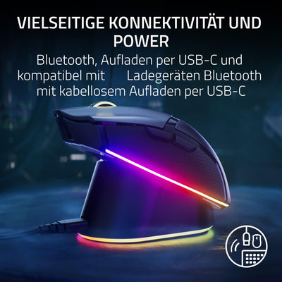 Razer Cobra Pro - Individuell anpassbare kabellose Gaming-Maus Chroma RGB (10 Anpassbare Tasten, Chroma-Beleuchtung mit 11 Zonen, Optischer Focus Pro Sensor mit 30K) Schwarz