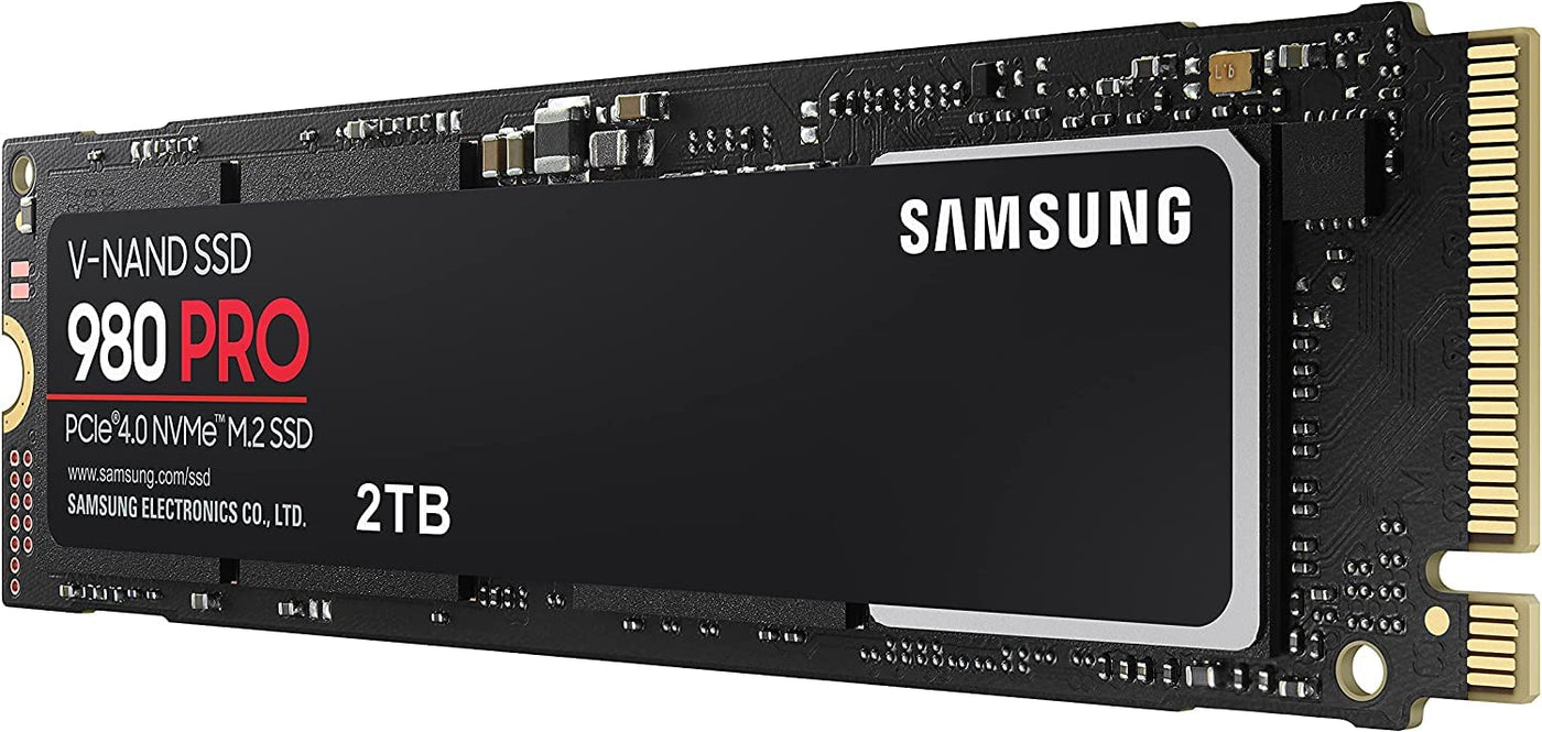 Samsung 980 PRO NVMe M.2 SSD, 2 TB, PCIe 4.0, 7.000 MB/s Lesen, 5.000 MB/s Schreiben, Interne SSD für Gaming und Videobearbeitung, MZ-V8P2T0BW