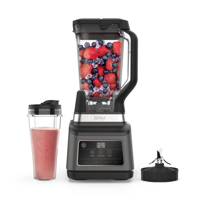 Ninja 2-in-1 Mixer mit 3 Programmen; Mixen, Max Mixen und Zerkleinern & 4 manuellen Einstellungen, 2,1L Krug & 700ml Becher, 1200W, spülmaschinenfest, Auto-iQ, Schwarz BN750EU