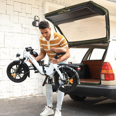 Bodywel T16PRO Mini E Bike 14 Zoll faltbar Elektrofahrrad 250W 36V/7.8Ah Akku mit APP Funk für Herren Damen,Reichweite Max 45 km (Schwarz+Rückpacktrager)