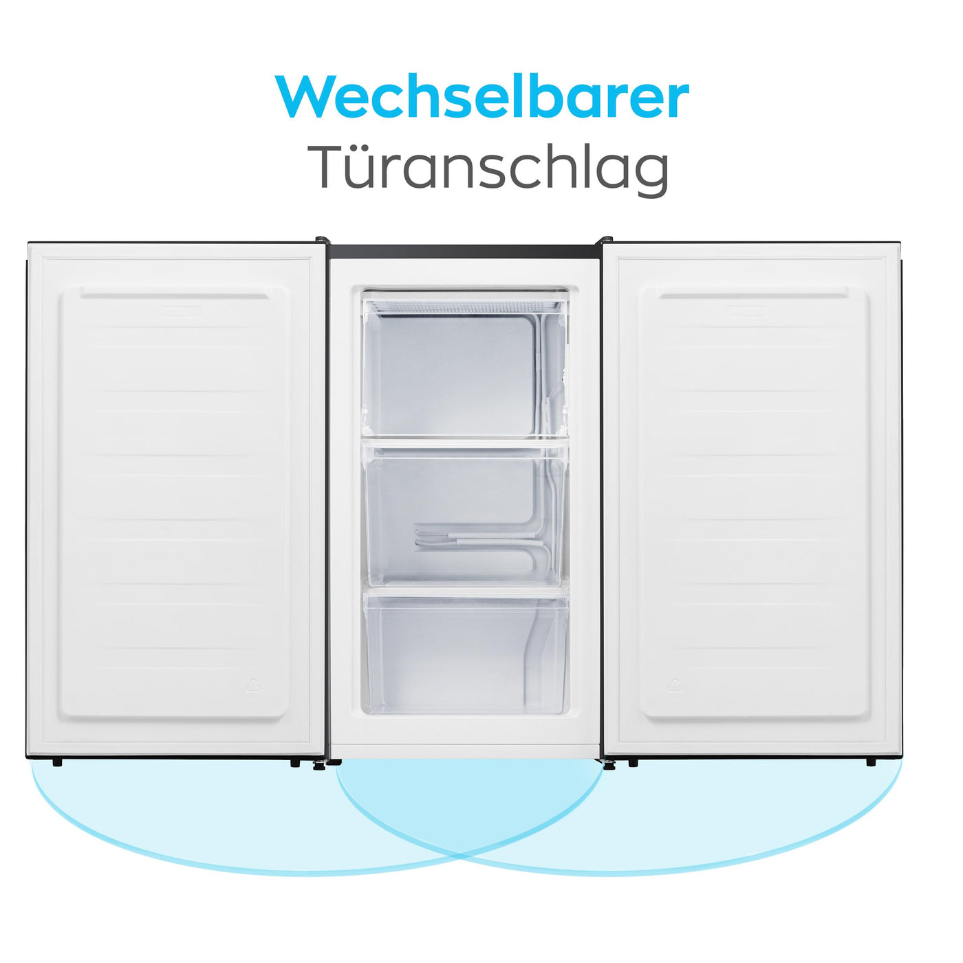 Heinrich´s Gefrierschrank 61Liter -18°C Freezer 3x Gefrierschublade, 7 Stufen Temperaturregler,Airflow, wechselbarer Türanschlag, schwarz
