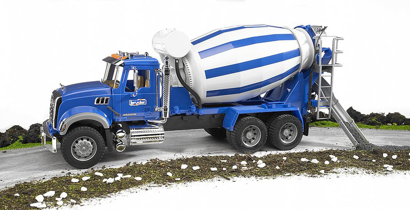 bruder 02814 - Mack Granite Betonmisch-LKW - 1:16 Betonmischer, Baufahrzeug, Baustelle, Lastwagen, Mischwagen, Truck, Transporter