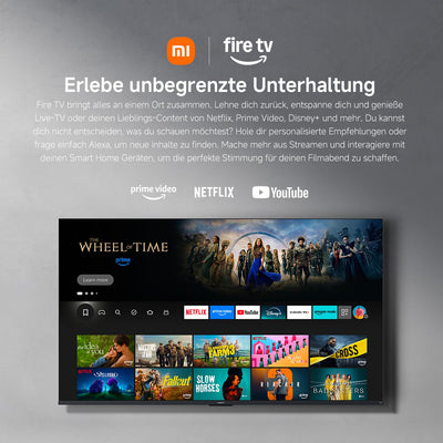 Xiaomi F Pro, 65 Zoll (165 cm), 4K UHD QLED, Smart TV, Fire TV, Triple Tuner DVB-C/S/S2/T/T2, HDR10+, Game Boost mode 120Hz, MEMC, Sprachsteuerung mit Alexa, 2GB+32GB, Kompatibel mit Apple AirPlay