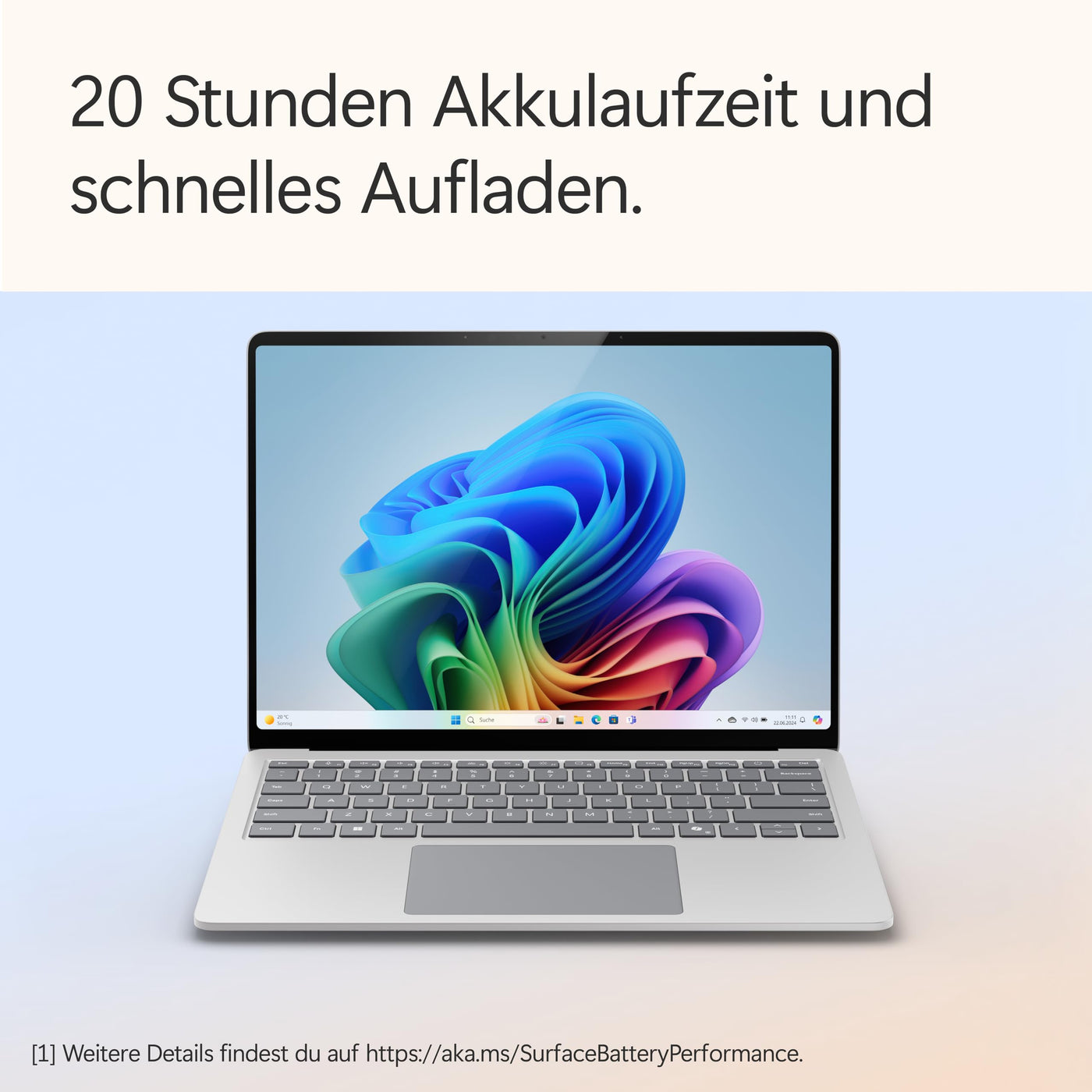 Microsoft Surface Laptop | Copilot+ PC | 13.8” Touchscreen | Snapdragon® X Plus (10 Kerne) | 16GB RAM | 256GB SSD | neuestes Modell, 7. Edition | Platin