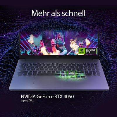 Lenovo LOQ Essential Gaming AI Laptop | 15.6" Full HD 144Hz Display | NVIDIA GeForce RTX 4050 | Intel Core i7-12650HX | 16GB RAM | 1TB SSD | Win11 | QWERTZ | Luna Grau | 3 Monate GamePass