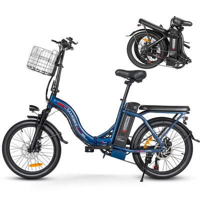 SAMEBIKE E Bike Elektrofahrrad E-Bike Klapprad 20" E-Fahrrad klapprad,432WH Lithium-Akku,für Lange Reichweite bis 60-110km, Falt-Elektrofahrräder für Herren Damen mit 7 Gängen (CY20)