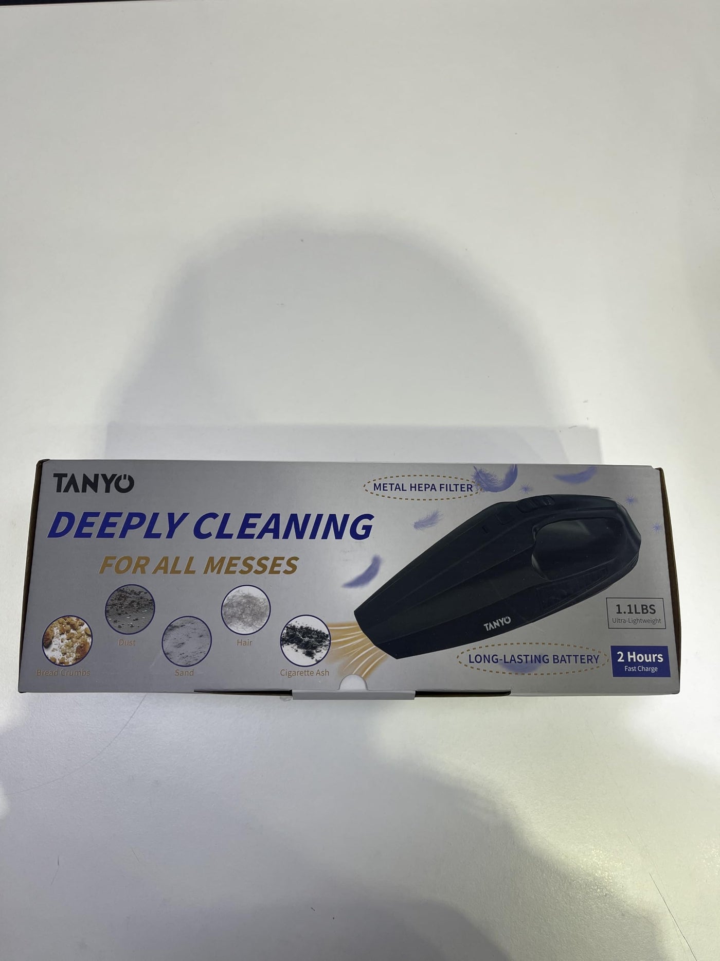 TANYO Handstaubsauger Akku, 12000Pa Handstaubsauger Kabellos 2000mAh Batterien Autostaubsauger Stark mit Waschbar HEPA Filter, Mini Staubsauger für Auto, Küche, Haus, Tierhaare Eisenhaltig
